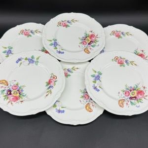 Coalport Old Coalport 6" Bread Dessert Plates(set of 6) Bone China England